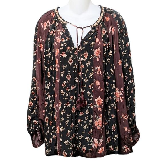 TOLANI Belle Jardin Boho Floral Blouse XL - Picture 2 of 8